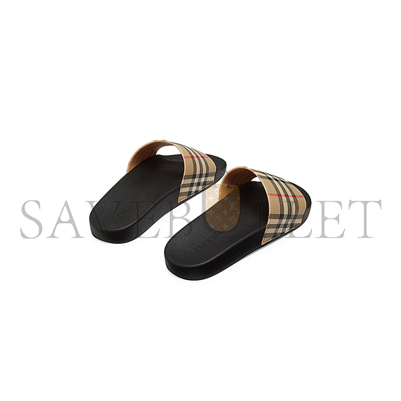 BURBERRY FURLEY CHECK SLIDE SANDALS 